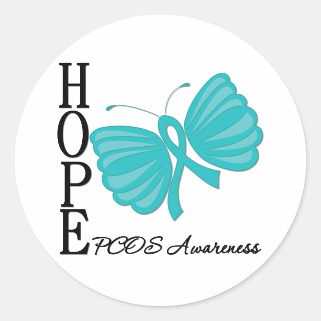 Adesivo Redondo Hope Butterfly PCOS (Frente)