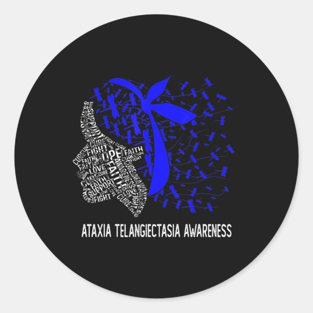 Adesivo Redondo Hope Fight Ataxia Telangiectasia Awarness T-Shirt (Frente)
