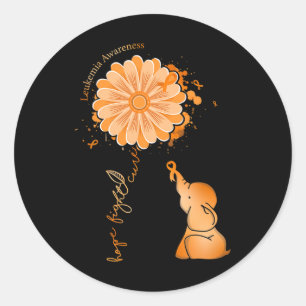 Adesivo Redondo Hope Fight Cure Sunflower Elephemia Awaren