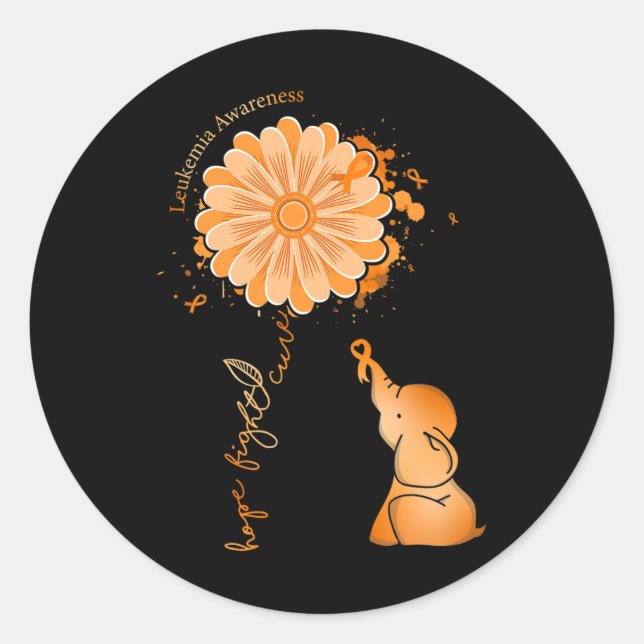 Adesivo Redondo Hope Fight Cure Sunflower Elephemia Awaren (Frente)