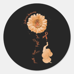 Adesivo Redondo Hope Fight Love Elephflower Sunflower Awaren
