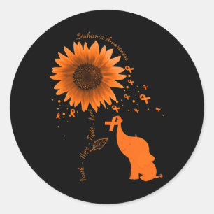 Adesivo Redondo Hope Fight Love Elephflower Sunflower Awaren