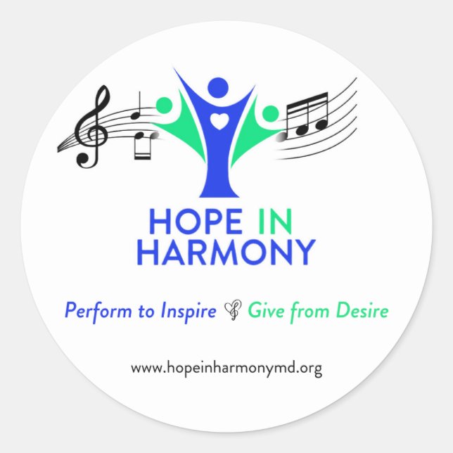 Adesivo Redondo Hope in Harmony Round Sticker (Frente)