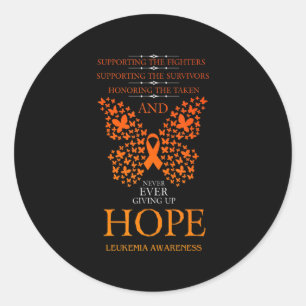Adesivo Redondo Hope Leukemia Awareness Orange Ribbon