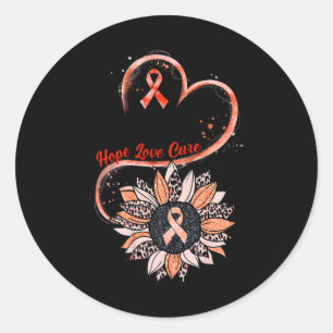Adesivo Redondo Hope Love Cure Fighter Sunflower RSD Awarenes