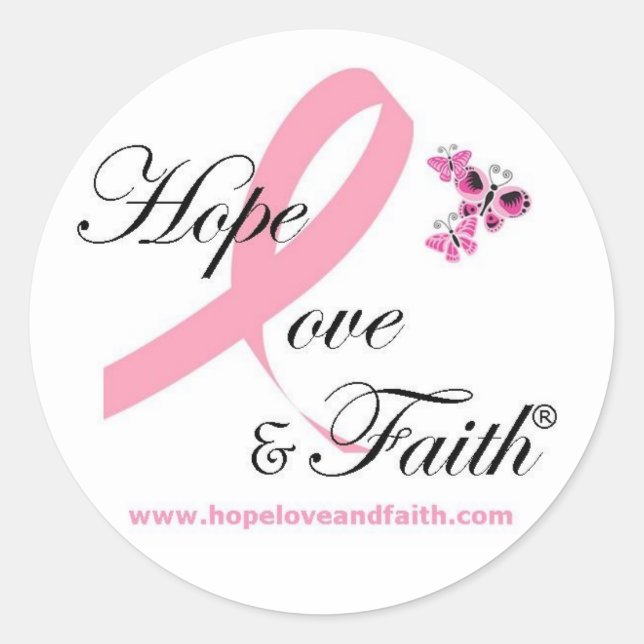 Adesivo Redondo Hope Love & Faith Stickers (Frente)