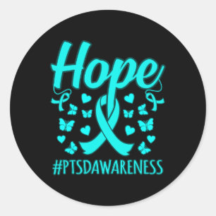 Adesivo Redondo Hope Ptsd Stress Awarness Suporte Gráfico