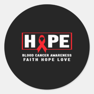 Adesivo Redondo Hope Sanguíneo Cancer - Red Ribbon Sangue Cancer A