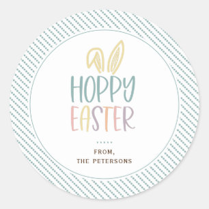Adesivo Redondo Hoppy Easter Bunny Ears