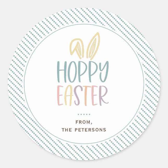 Adesivo Redondo Hoppy Easter Bunny Ears (Frente)