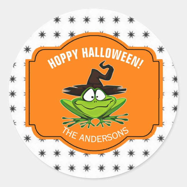Adesivo Redondo Hoppy Halloween Sapo ID221 (Frente)