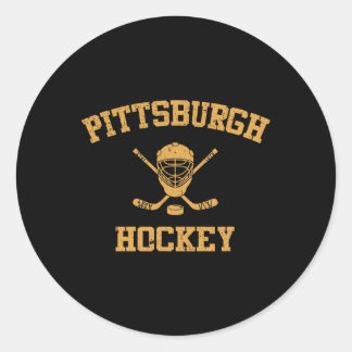 Adesivo Redondo Hóquei Antigo de Pittsburgh