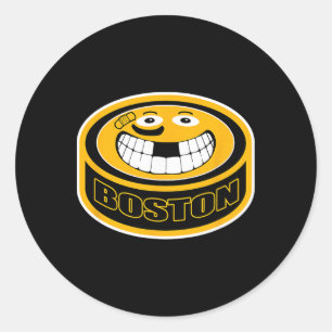 Adesivo Redondo Hóquei Boston M. Criança Divertida Adulto Disco So