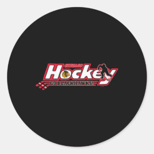 Adesivo Redondo Hóquei Chicago Blackhawks Preto Licenciado Oficial