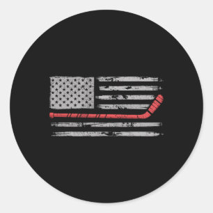 Adesivo Redondo Hóquei no Gelo Bandeira Americana Shinney