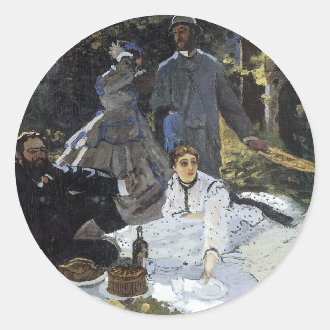 Adesivo Redondo Hora do almoço na grama (Frente)