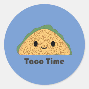 Adesivo Redondo Hora do Taco Kawaii