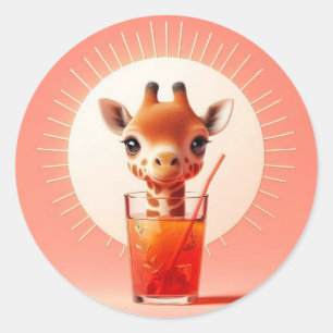 Adesivo Redondo Hora Feliz da Girafa