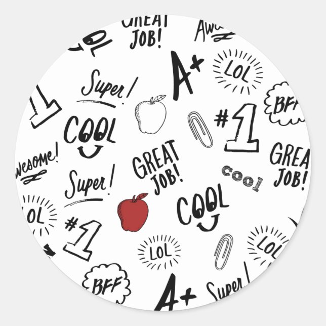 Adesivo Redondo Horário Escolar (Frente)