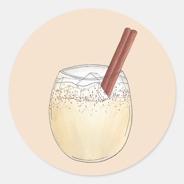 Adesivo Redondo Horchata Orxata (Bebida Espanhola Mexicana) (Frente)