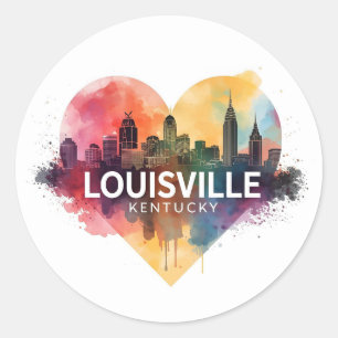 Adesivo Redondo Horizonte de Louisville Kentucky EUA
