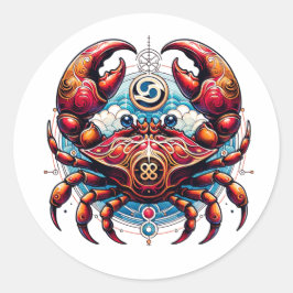 Adesivo Redondo Horoscope Sinal astrológico para Cancer do Carangu