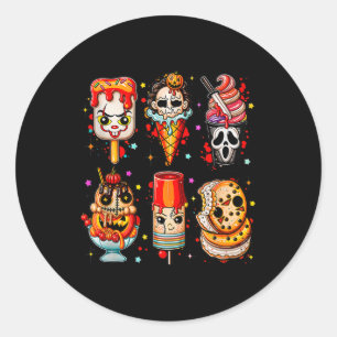Adesivo Redondo Horror Movie Summer Popsicle Sorvete de Halloween