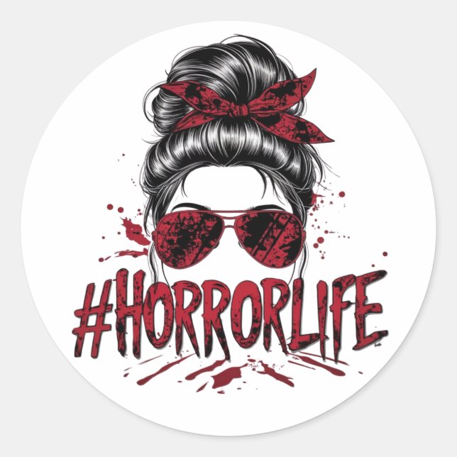 ADESIVO REDONDO HORRORLIFE (Frente)