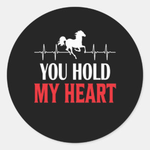Adesivo Redondo Horse Art Você Segura Meu Coração