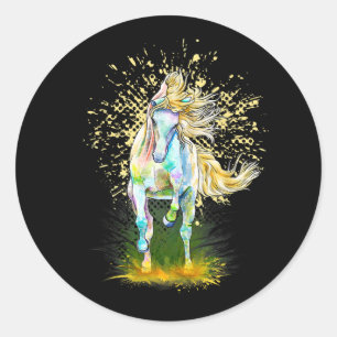 Adesivo Redondo Horse Lover Cowgirl Rodeo Horseback Riding Equestr