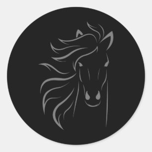 Adesivo Redondo Horse Lover Oferece Mulheres Equestres Homens Hors