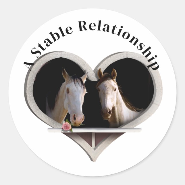 Adesivo Redondo Horse Lovers Valentine's Day (Frente)
