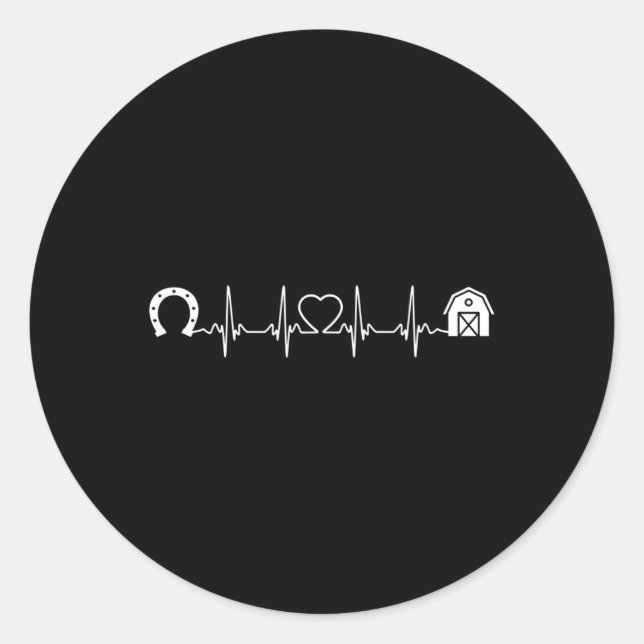 Adesivo Redondo Horsescuto Ss Cute Ss Barn Heartbeat Rid (Frente)