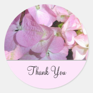 Adesivo Redondo Hortênsia Rosa Claro Obrigada