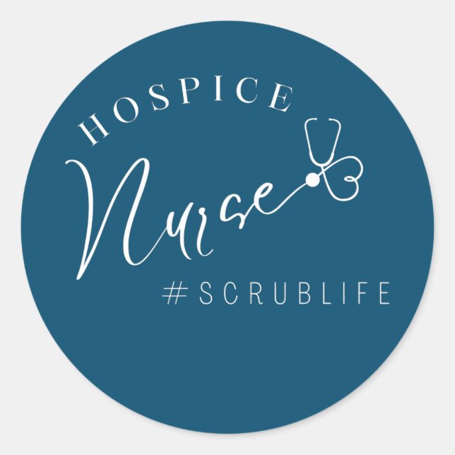 Adesivo Redondo Hospice Nurse Registered Nurse RN Emergency Room (Frente)