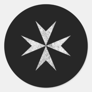 Adesivo Redondo Hospital Maltês Cross Knights das Cruzadas de Malt