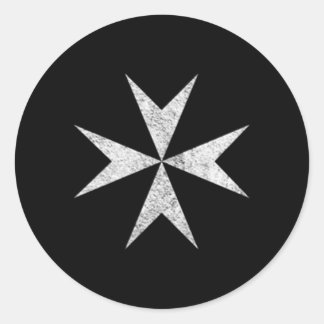 Adesivo Redondo Hospital Maltês Cross Knights das Cruzadas de Malt