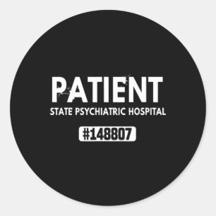 Adesivo Redondo Hospital Psiquiátrico Estadual Paciente Halloween