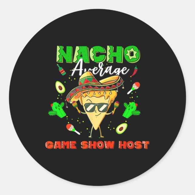 Adesivo Redondo Host Média de Jogo do Nacho Mexicano (Frente)