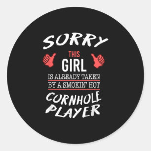 Adesivo Redondo Hot Cornhole Player Funny