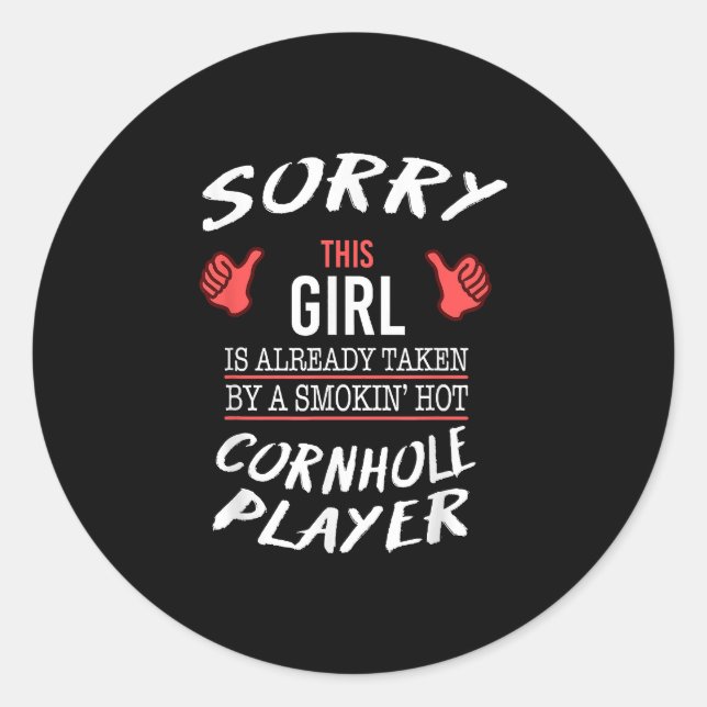 Adesivo Redondo Hot Cornhole Player Funny (Frente)