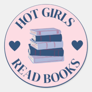 Adesivo Redondo Hot Girls Read Books Sticker, Hot Girls, Books