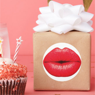 Adesivo Redondo Hot lips kiss stickers
