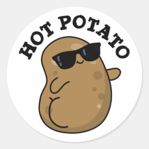Adesivo Redondo Hot Potato Funny Veggie Pun