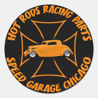 Adesivo Redondo Hot Rods Sticker