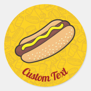 Adesivo Redondo Hotdog Sticker