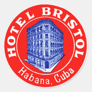 Adesivo Redondo Hotel 1930 Bristol Cuba