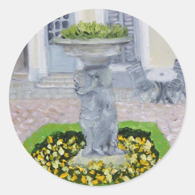 Adesivo Redondo Hotel Londres: vinheta de Fontainebleau FRANCE (Frente)