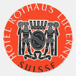 Adesivo Redondo Hotel Rothaus Lucerne Suiça Sticker