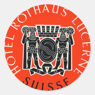 Adesivo Redondo Hotel Rothaus Lucerne Suiça Sticker